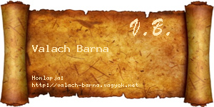 Valach Barna névjegykártya